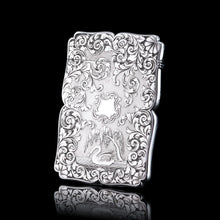 Load image into Gallery viewer, Antique Victorian Sterling Silver Card Case with Swan, Pheasants & Acanthus Engravings - Nathaniel Mills 1839