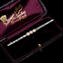 Load image into Gallery viewer, Antique 18ct Gold & Platinum Pink Pearl & Diamond Brooch - c.1920