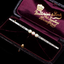 Load image into Gallery viewer, Antique 18ct Gold & Platinum Pink Pearl & Diamond Brooch - c.1920