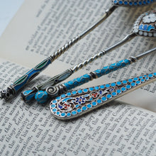 Load image into Gallery viewer, Antique Russian Silver Enamel Cloisonne Spoons and Fork Set c.1890 - Artisan Antiques