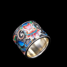 Load image into Gallery viewer, Antique Russian Silver Cloisonne Enamel Scarf/Napkin Ring - c.1900
