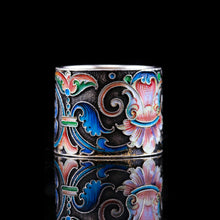 Load image into Gallery viewer, Antique Russian Silver Cloisonne Enamel Scarf/Napkin Ring - c.1900