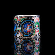 Load image into Gallery viewer, Antique Russian Silver Cloisonne Enamel Scarf/Napkin Ring - c.1900