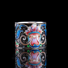 Load image into Gallery viewer, Antique Russian Silver Cloisonne Enamel Scarf/Napkin Ring - c.1900
