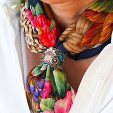 Load image into Gallery viewer, Antique Russian Silver Cloisonne Enamel Scarf/Napkin Ring - c.1900