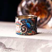 Load image into Gallery viewer, Antique Russian Silver Cloisonne Enamel Scarf/Napkin Ring - c.1900