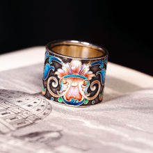 Load image into Gallery viewer, Antique Russian Silver Cloisonne Enamel Scarf/Napkin Ring - c.1900