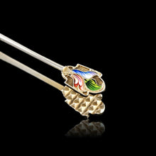 Load image into Gallery viewer, Antique Russian Silver Enamel Sugar Tongs Cloisonne- Maria Semenova c.1900 - Artisan Antiques