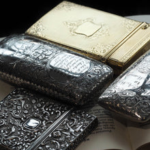 Load image into Gallery viewer, Antique Victorian Silver Cigar/Cheroot Case Profusely Engraved - Nathaniel Mills 1840