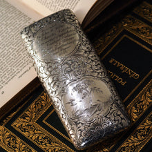 Load image into Gallery viewer, Antique Victorian Silver Cigar/Cheroot Case Profusely Engraved - Nathaniel Mills 1840