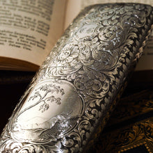 Load image into Gallery viewer, Antique Victorian Silver Cigar/Cheroot Case Profusely Engraved - Nathaniel Mills 1840