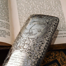 Load image into Gallery viewer, Antique Victorian Silver Cigar/Cheroot Case Profusely Engraved - Nathaniel Mills 1840