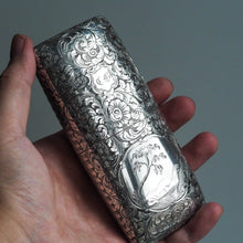 Load image into Gallery viewer, Antique Victorian Silver Cigar/Cheroot Case Profusely Engraved - Nathaniel Mills 1840