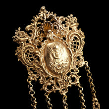 Load image into Gallery viewer, Antique Victorian Silver Gilt Chatelaine Rococo Decorations - c.1860