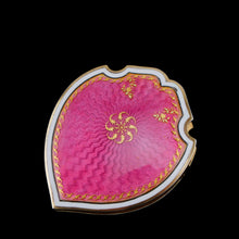 Load image into Gallery viewer, Antique Solid Silver Gilt Pink Enamel Guilloche Large Paper Clip - c.1880