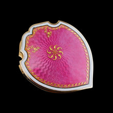 Load image into Gallery viewer, Antique Solid Silver Gilt Pink Enamel Guilloche Large Paper Clip - c.1880