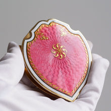 Load image into Gallery viewer, Antique Solid Silver Gilt Pink Enamel Guilloche Large Paper Clip - c.1880