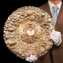 Load image into Gallery viewer, Magnificent Antique Solid Silver Gilt Charger/Sideboard Dish Baronet Coat of Arms - London 1809