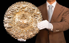 Load image into Gallery viewer, Magnificent Antique Solid Silver Gilt Charger/Sideboard Dish Baronet Coat of Arms - London 1809