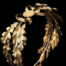 Load image into Gallery viewer, Antique Solid Silver Gilt Crown Foliate Wreath with Laurel/Acorn Leaves - 19th Century