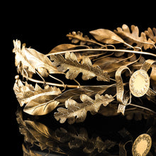Load image into Gallery viewer, Antique Solid Silver Gilt Crown Foliate Wreath with Laurel/Acorn Leaves - 19th Century