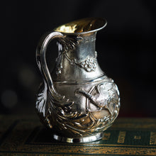 Load image into Gallery viewer, Antique Victorian Solid Silver Milk Pitcher Jug with Ornate Chased Design - London 1863