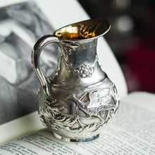 Load image into Gallery viewer, Antique Victorian Solid Silver Milk Pitcher Jug with Ornate Chased Design - London 1863