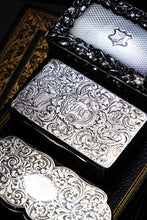 Load image into Gallery viewer, Antique Victorian Solid Silver Snuff Box with Scrolled Acanthus Engravings - Nathaniel Mills 1840