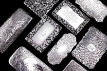 Load image into Gallery viewer, Antique Victorian Solid Silver Snuff Box with Scrolled Acanthus Engravings - Nathaniel Mills 1840