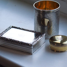 Load image into Gallery viewer, Antique Georgian Solid Silver Large Table Snuff Box Floral Chased Border - Joseph Willmore 1832 - Artisan Antiques