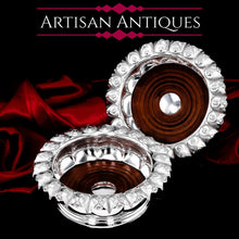 Load image into Gallery viewer, Antique Georgian Solid Silver Wine Coasters/Bottle Holders - Barnards 1829