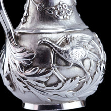 Load image into Gallery viewer, Antique Victorian Solid Silver Milk Pitcher Jug with Ornate Chased Design - London 1863