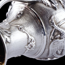 Load image into Gallery viewer, Antique Victorian Solid Silver Milk Pitcher Jug with Ornate Chased Design - London 1863