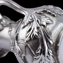 Load image into Gallery viewer, Antique Victorian Solid Silver Milk Pitcher Jug with Ornate Chased Design - London 1863
