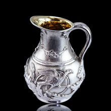 Load image into Gallery viewer, Antique Victorian Solid Silver Milk Pitcher Jug with Ornate Chased Design - London 1863