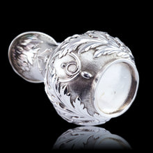 Load image into Gallery viewer, Antique Victorian Solid Silver Milk Pitcher Jug with Ornate Chased Design - London 1863