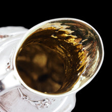 Load image into Gallery viewer, Antique Victorian Solid Silver Milk Pitcher Jug with Ornate Chased Design - London 1863