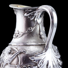 Load image into Gallery viewer, Antique Victorian Solid Silver Milk Pitcher Jug with Ornate Chased Design - London 1863
