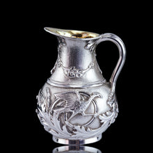 Load image into Gallery viewer, Antique Victorian Solid Silver Milk Pitcher Jug with Ornate Chased Design - London 1863