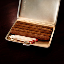 Load image into Gallery viewer, Antique Sterling Silver Guilloche Enamel Cigarette Case with Blue Sunburst Top - William Neale & Son Ltd 1913