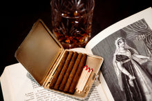 Load image into Gallery viewer, Antique Sterling Silver Guilloche Enamel Cigarette Case with Blue Sunburst Top - William Neale & Son Ltd 1913