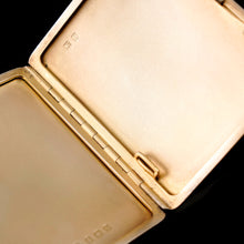 Load image into Gallery viewer, Antique Sterling Silver Guilloche Enamel Cigarette Case with Blue Sunburst Top - William Neale & Son Ltd 1913