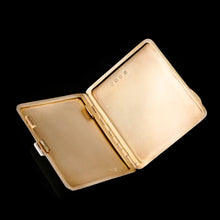 Load image into Gallery viewer, Antique Sterling Silver Guilloche Enamel Cigarette Case with Blue Sunburst Top - William Neale & Son Ltd 1913