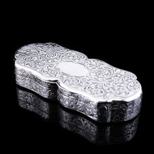 Load image into Gallery viewer, Antique Victorian Solid Silver Snuff Box with Scrolled Acanthus Engravings - Nathaniel Mills 1840
