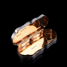 Load image into Gallery viewer, Antique Victorian Solid Silver Snuff Box with Scrolled Acanthus Engravings - Nathaniel Mills 1840