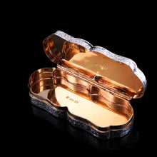 Load image into Gallery viewer, Antique Victorian Solid Silver Snuff Box with Scrolled Acanthus Engravings - Nathaniel Mills 1840