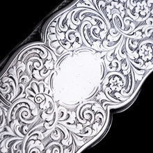 Load image into Gallery viewer, Antique Victorian Solid Silver Snuff Box with Scrolled Acanthus Engravings - Nathaniel Mills 1840