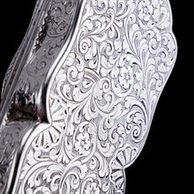 Load image into Gallery viewer, Antique Victorian Solid Silver Snuff Box with Scrolled Acanthus Engravings - Nathaniel Mills 1840
