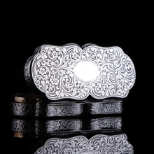 Load image into Gallery viewer, Antique Victorian Solid Silver Snuff Box with Scrolled Acanthus Engravings - Nathaniel Mills 1840