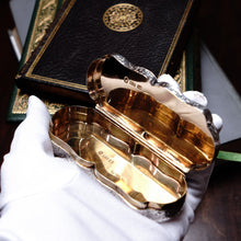 Load image into Gallery viewer, Antique Victorian Solid Silver Snuff Box with Scrolled Acanthus Engravings - Nathaniel Mills 1840